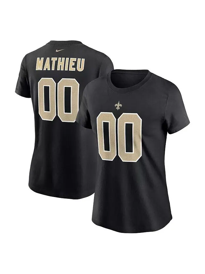 Женская черная футболка Tyrann Mathieu New Orleans Saints с именем и номером игрока Nike — изображение 1 из 2