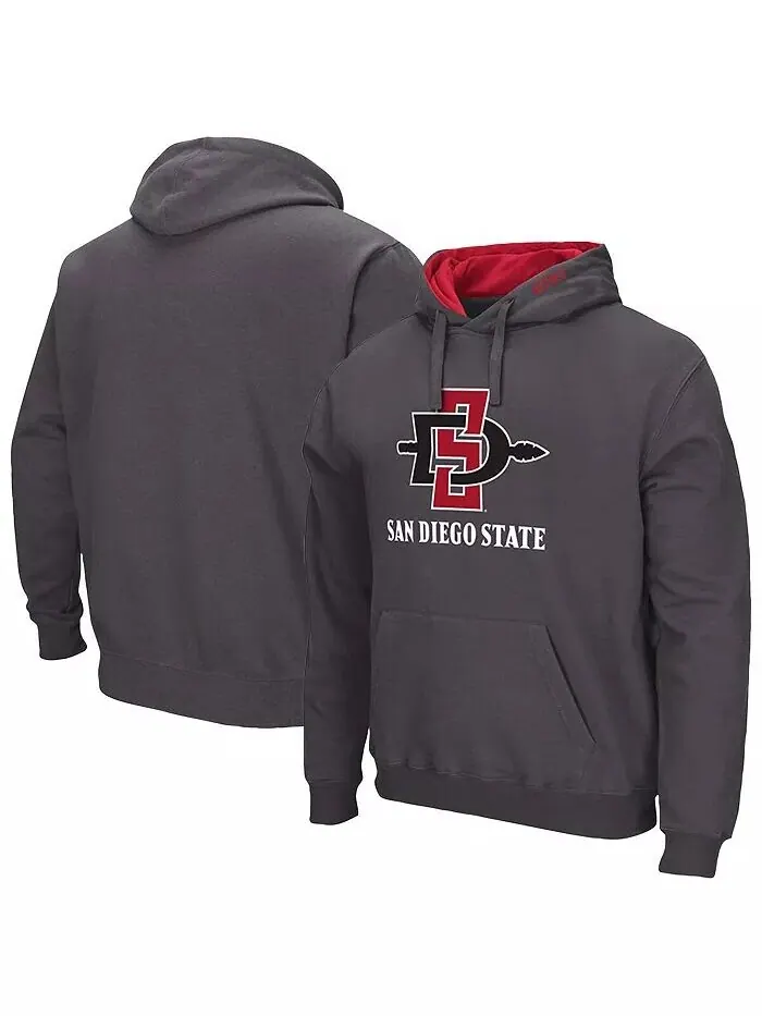 Мужская толстовка с капюшоном цвета уголь San Diego State Aztecs Arch Logo 3.0 Colosseum — изображение 1 из 3