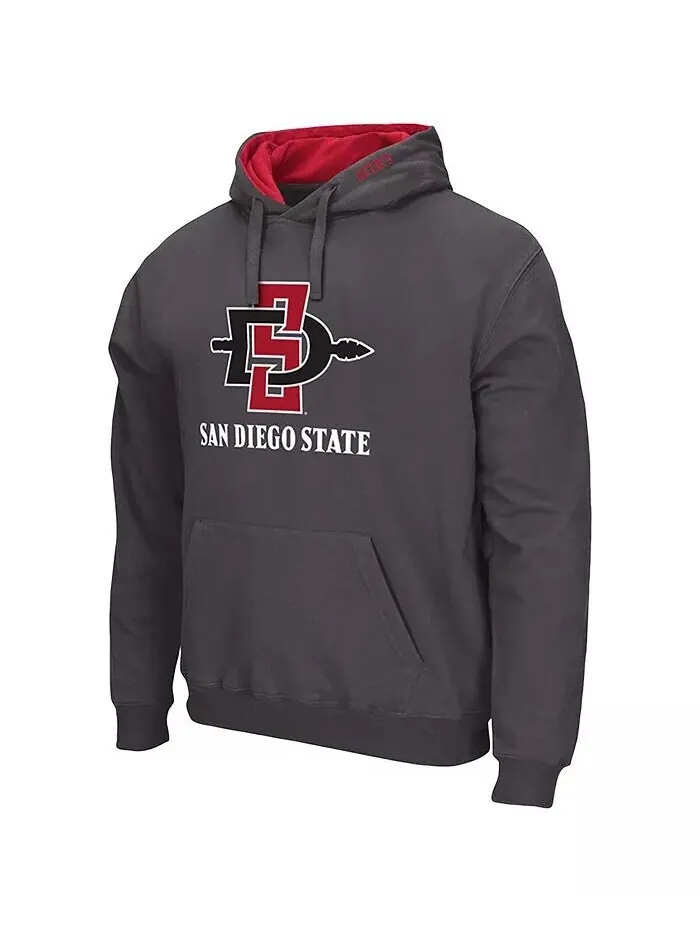 Мужская толстовка с капюшоном цвета уголь San Diego State Aztecs Arch Logo 3.0 Colosseum — изображение 2 из 3