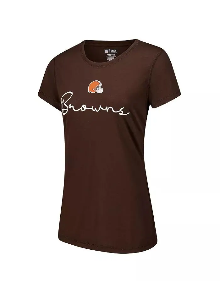 Женская футболка Cleveland Browns Vector, фланелевые штаны, комплект для сна Concepts Sport — изображение 5 из 5