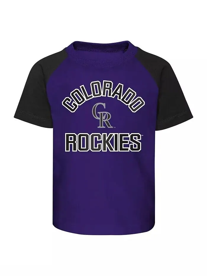 Комплект из футболки и шорт реглан Colorado Rockies Ground Out Baller для мальчиков и девочек — изображение 2 из 2