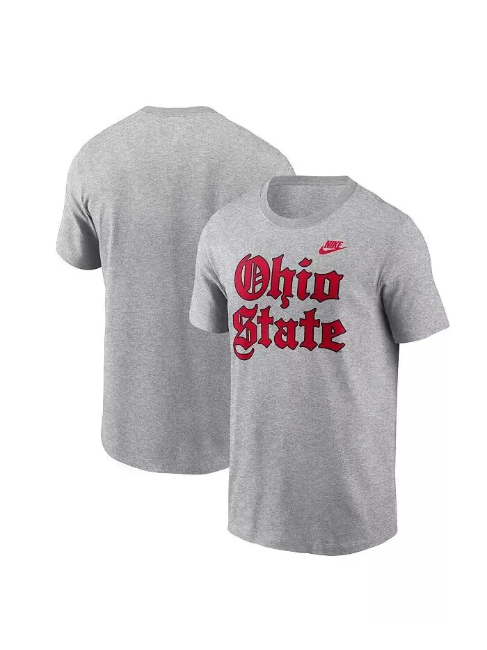 Мужская серая футболка Ohio State Buckeyes Old English Nike — изображение 1 из 3
