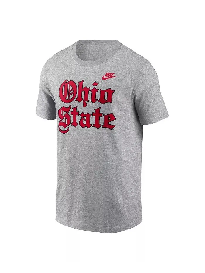 Мужская серая футболка Ohio State Buckeyes Old English Nike — изображение 3 из 3