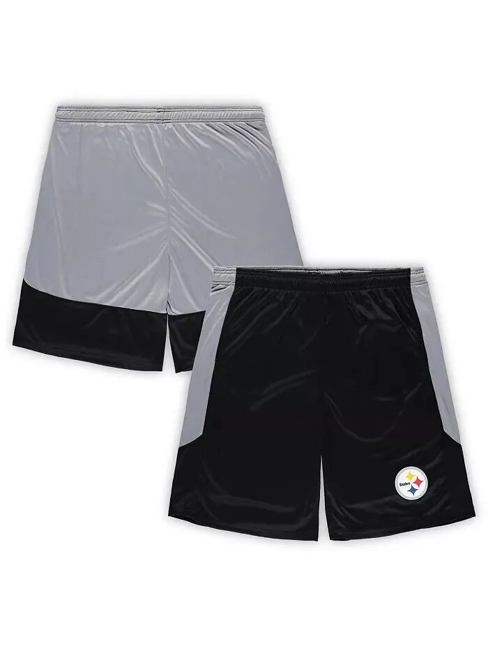 Мужские черные шорты Pittsburgh Steelers Big and Tall Team Logo Fanatics