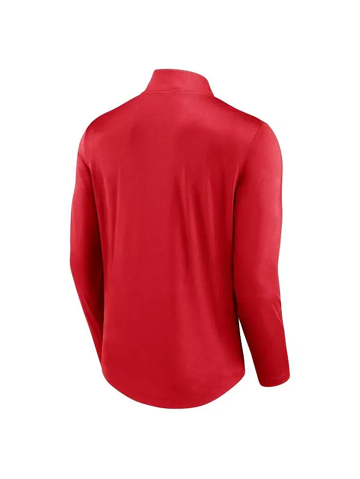 Толстовка Men's Red Washington Nationals Quarterback Quarter-Zip Top Fanatics — изображение 2 из 3