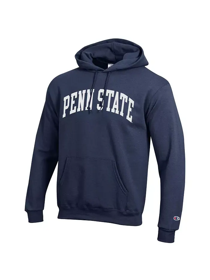 Мужской базовый флисовый худи с капюшоном и арочным принтом Penn State Nittany Lions в темно-синем — изображение 2 из 3