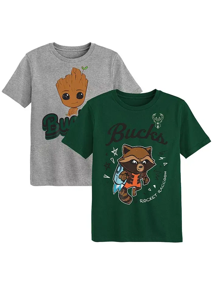 Детский набор из 2 футболок Milwaukee Bucks Guardians Of The Galaxy Outerstuff — изображение 1 из 3