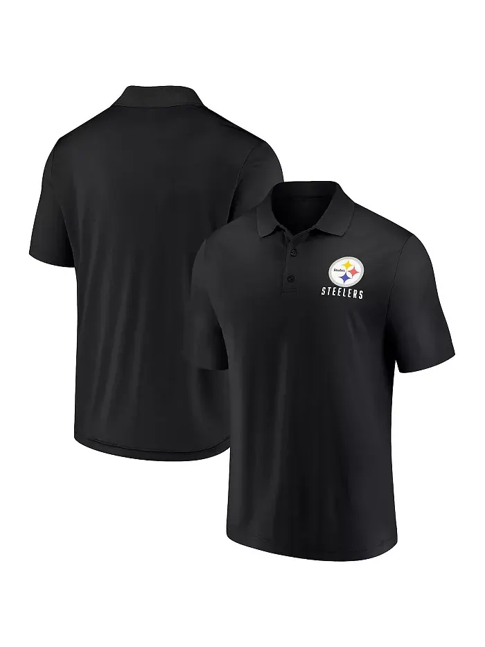 Мужская черная поло Pittsburgh Steelers Lockup Fanatics — изображение 1 из 3