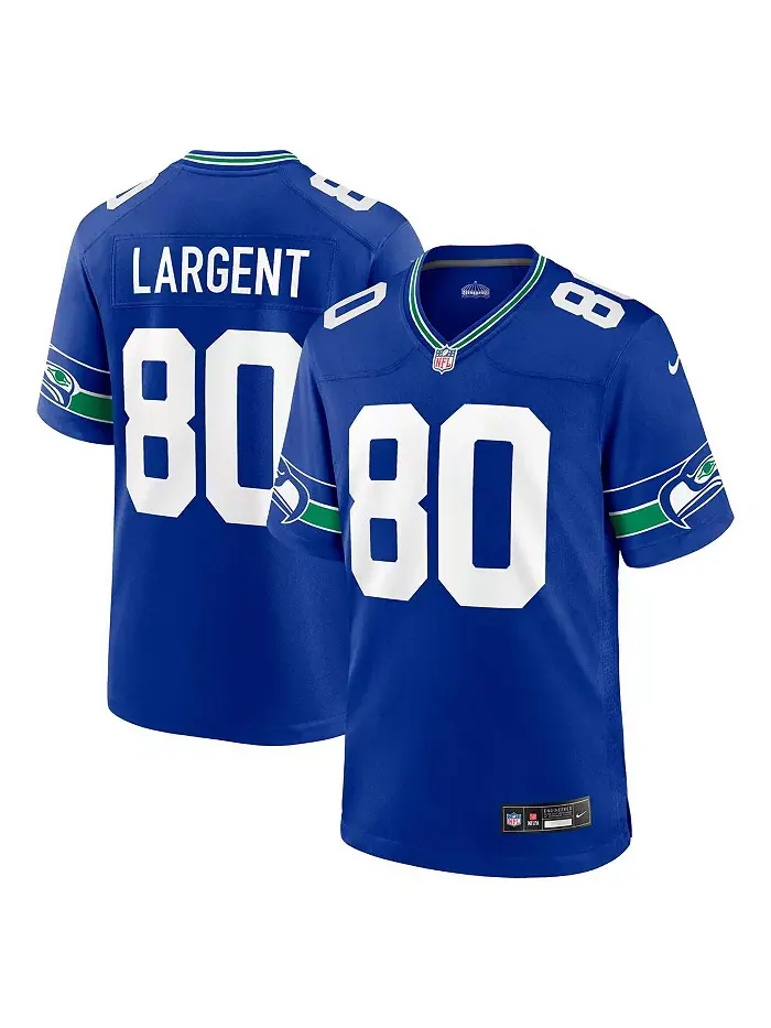Мужская ретро-джерси Steve Largent в королевских цветах Seattle Seahawks, игровая форма вышедшего — изображение 1 из 3