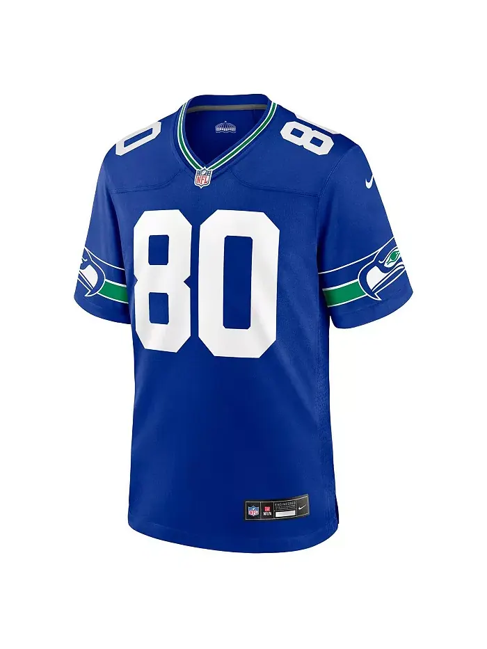 Мужская ретро-джерси Steve Largent в королевских цветах Seattle Seahawks, игровая форма вышедшего — изображение 2 из 3