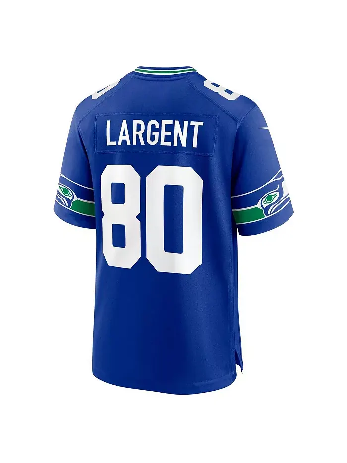 Мужская ретро-джерси Steve Largent в королевских цветах Seattle Seahawks, игровая форма вышедшего — изображение 3 из 3