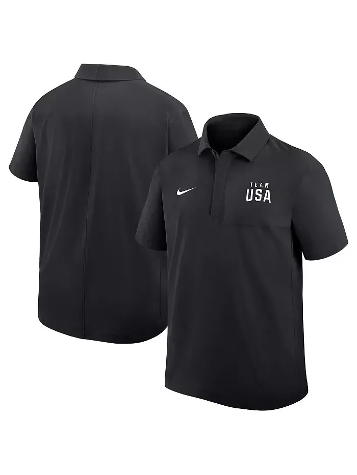 Мужская черная поло Team USA с плетеным узором Nike — изображение 1 из 3