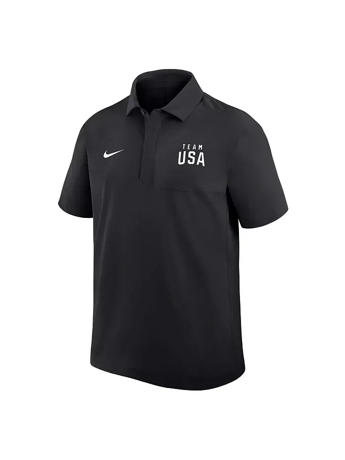 Мужская черная поло Team USA с плетеным узором Nike — изображение 2 из 3