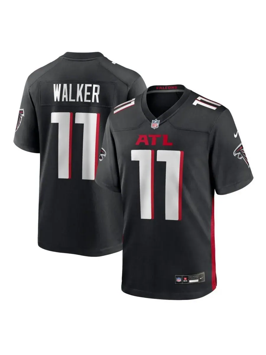 Nike Мужская черная игровая футболка Jalon Walker с символикой команды Atlanta Falcons, выбранной в — изображение 1 из 3