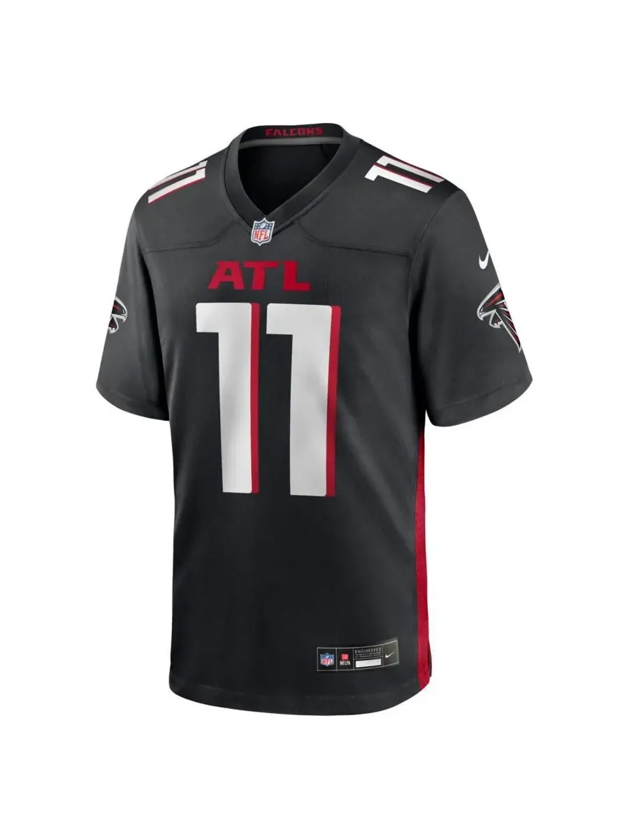 Nike Мужская черная игровая футболка Jalon Walker с символикой команды Atlanta Falcons, выбранной в — изображение 2 из 3