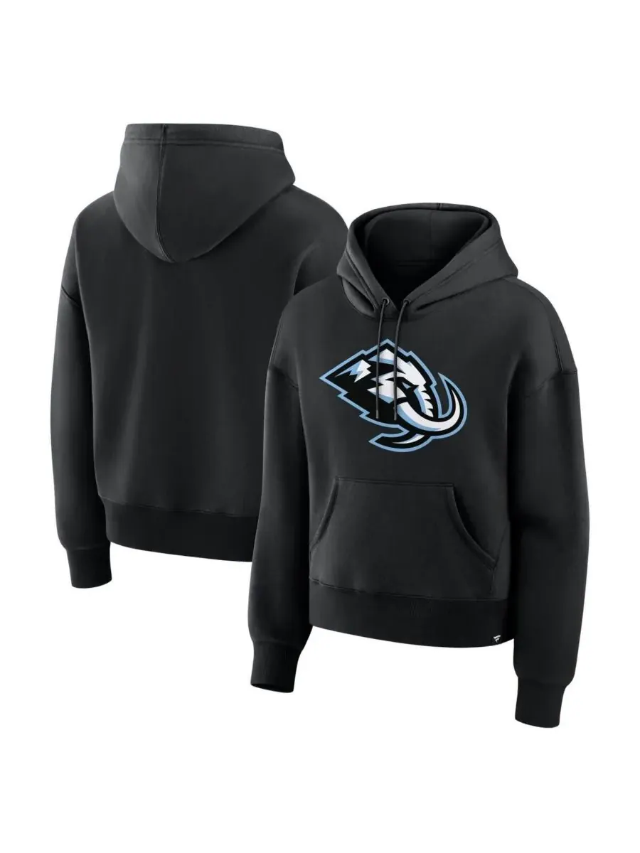 Fanatics Женская черная флисовая толстовка с капюшоном Utah Mammoth Primary Logo Legacy — изображение 1 из 3, черный