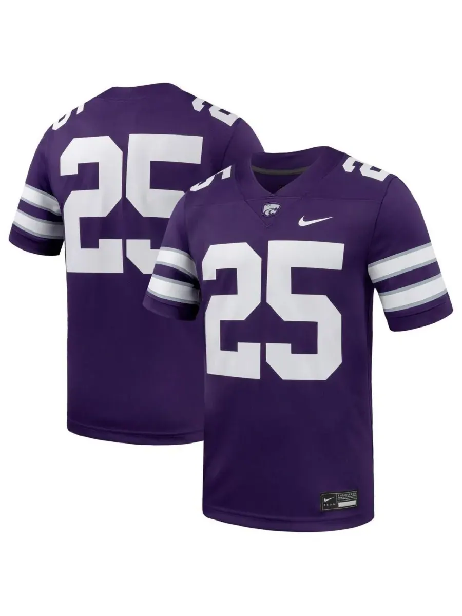 Nike Мужская фиолетовая игровая майка Kansas State Wildcats "Untouchable" (номер 25) — изображение 1 из 3, фиолетовый