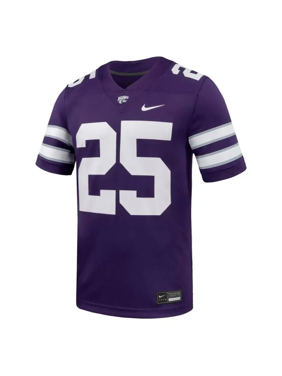 Nike Мужская фиолетовая игровая майка Kansas State Wildcats "Untouchable" (номер 25) — изображение 3 из 3, фиолетовый