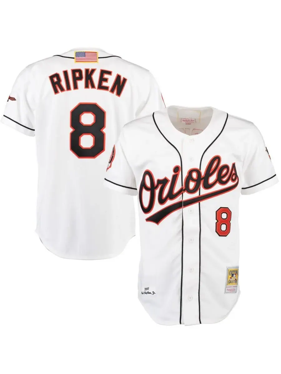 Mitchell & Ness Мужская белая домашняя футболка Cal Ripken Baltimore Orioles — изображение 1 из 1, белый