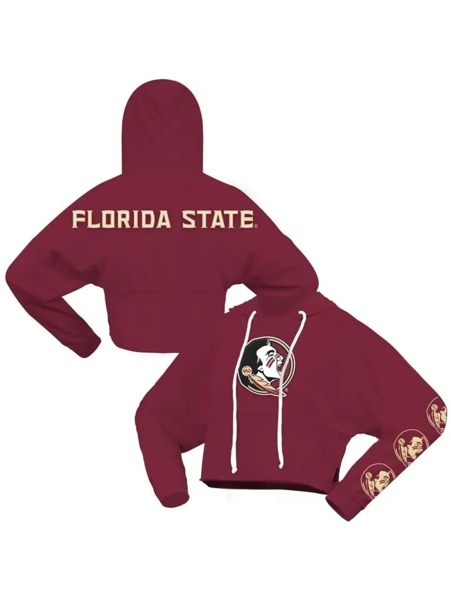 Женская укороченная толстовка с капюшоном Garnet Florida State Seminoles Oversized Spirit Jersey — изображение 1 из 3, гранат