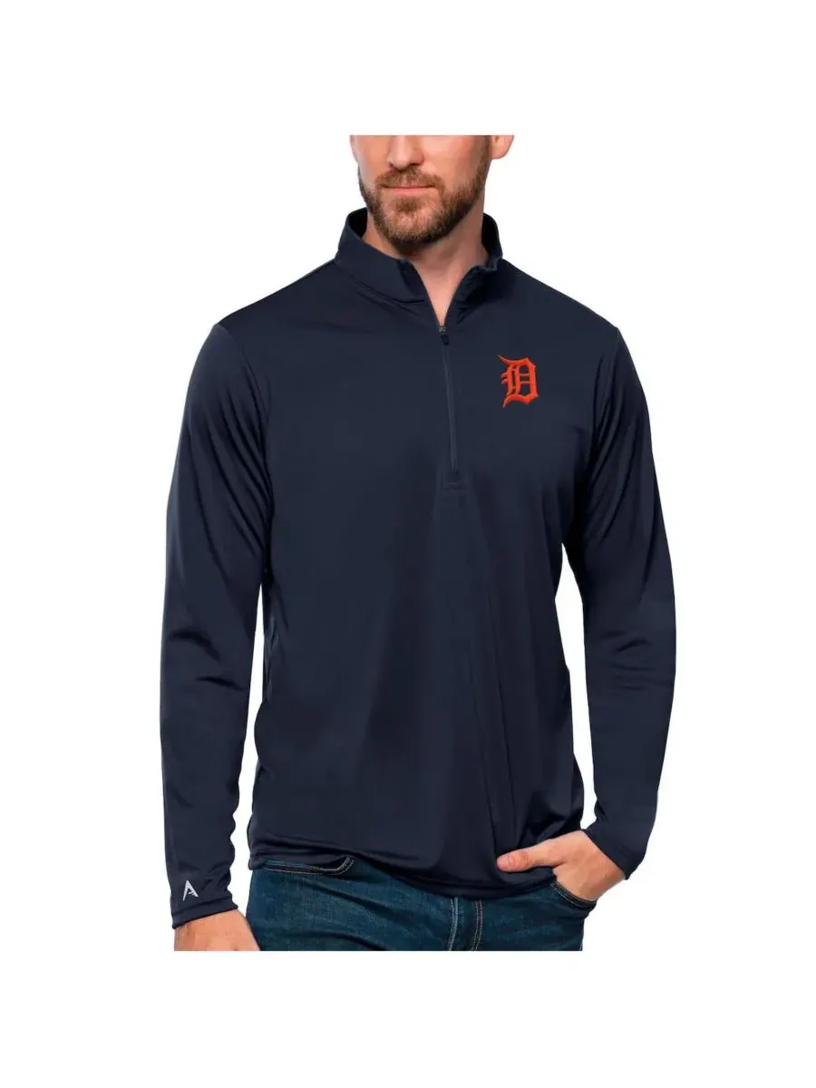 Antigua Мужская темно-синяя толстовка на молнии с символикой команды Detroit Tigers — изображение 1 из 1, темно-синий