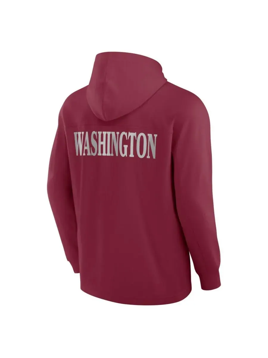Fanatics Мужская футболка с длинными рукавами и капюшоном Washington Commanders Elements Blaze — изображение 3 из 3, бордовый