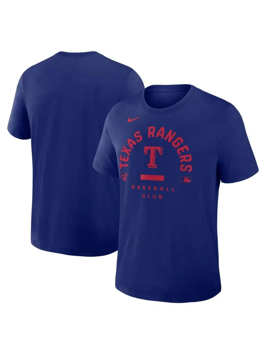Мужская футболка Royal Texas Rangers Authentic Collection Early Work Tri-Blend Dri-FIT Nike — изображение 1 из 3, королевский