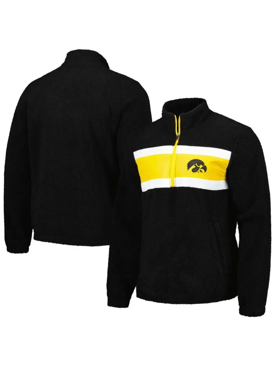 G-III Sports by Carl Banks Мужская черная толстовка Iowa Hawkeyes Pinch Runner с половинной молнией