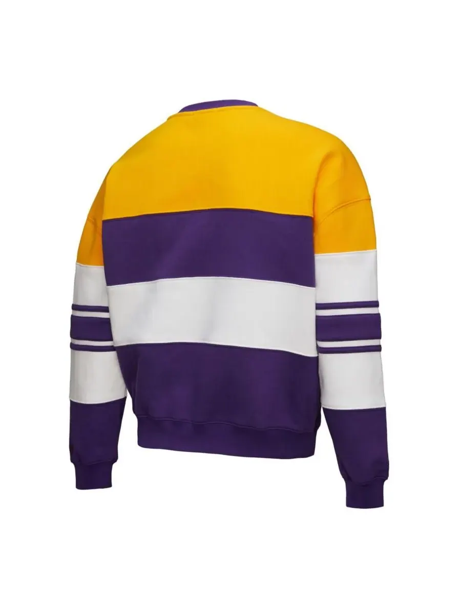 Mitchell & Ness Женская толстовка-пуловер X Dannijo золотисто-фиолетового цвета с символикой Los — изображение 3 из 5