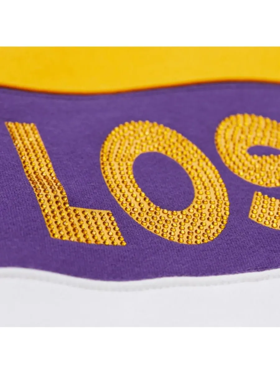 Mitchell & Ness Женская толстовка-пуловер X Dannijo золотисто-фиолетового цвета с символикой Los — изображение 5 из 5