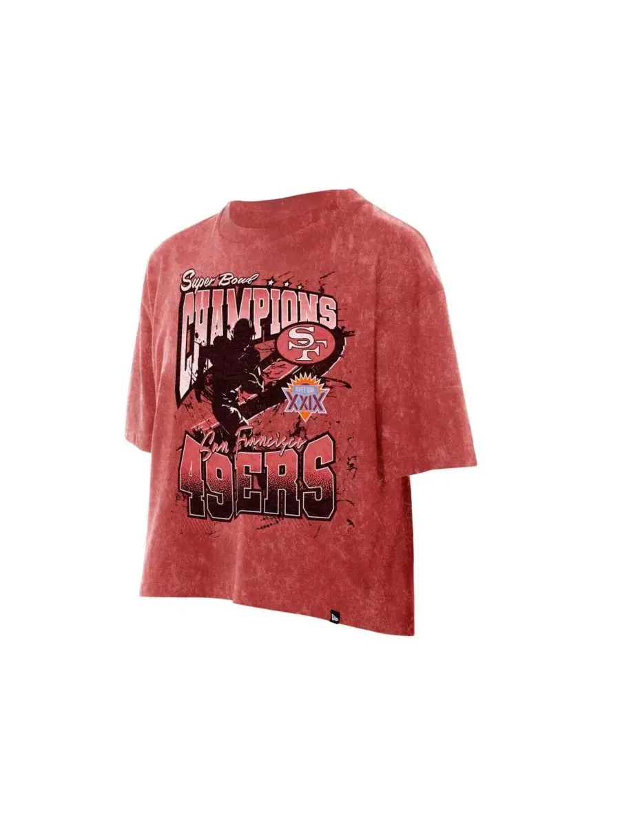 Женская укороченная футболка Scarlet San Francisco 49ers Sport Classics Mineral Wash с принтом — изображение 2 из 3, алый