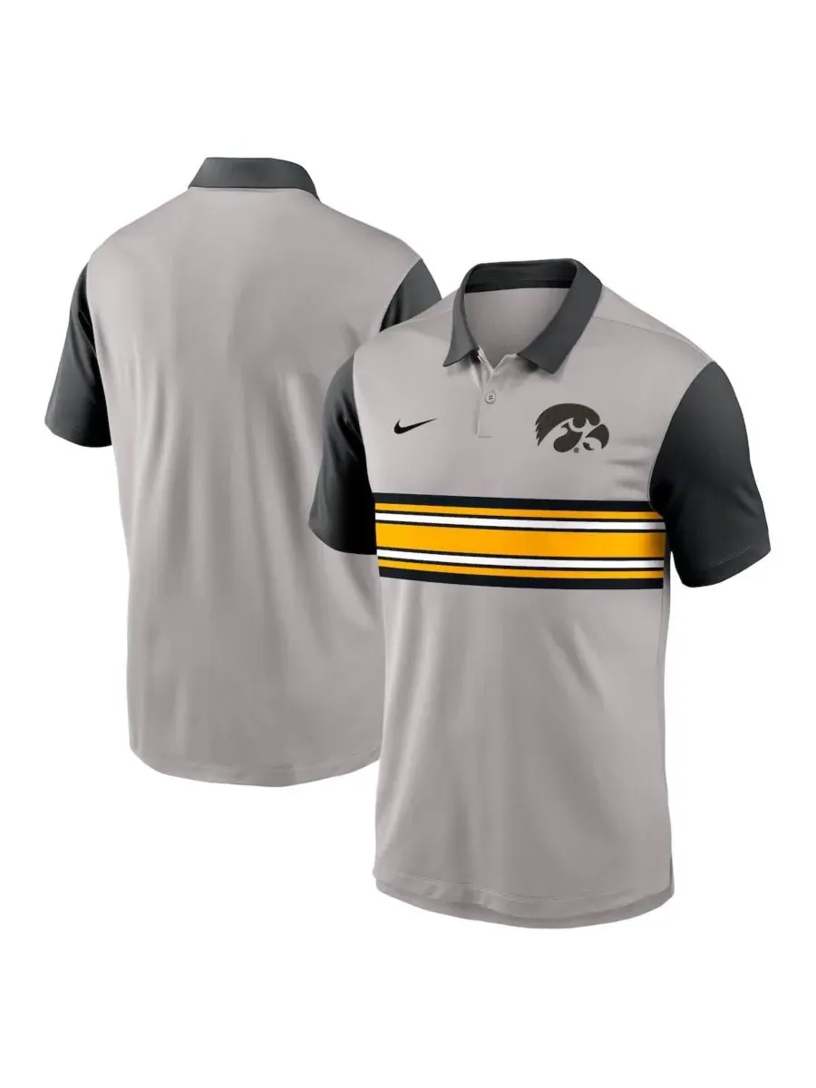 Nike Мужская серо-черная поло-рубашка Iowa Hawkeyes Vapor Performance — изображение 1 из 3, серый черный