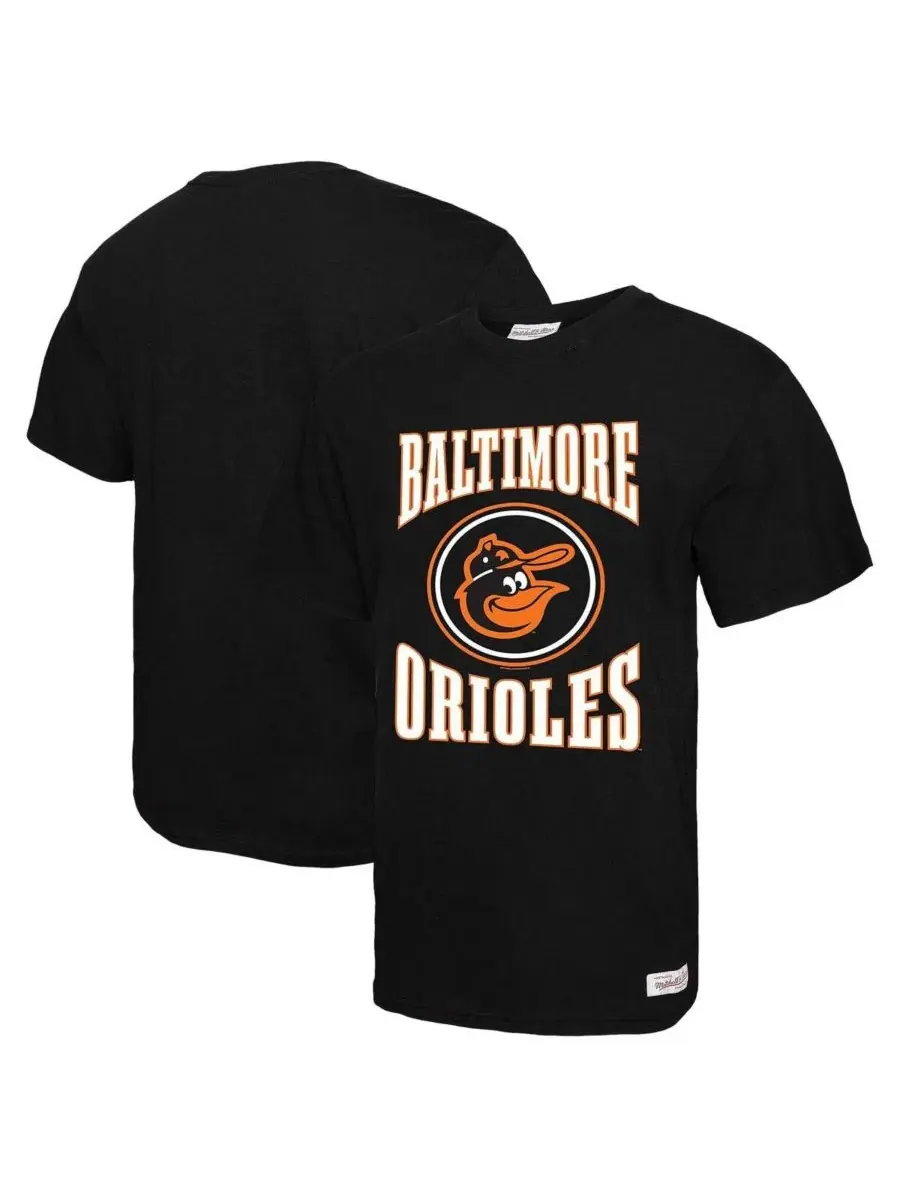 Mitchell & Ness Мужская черная футболка Baltimore Orioles с арочным логотипом, выполненная из — изображение 1 из 3, черный