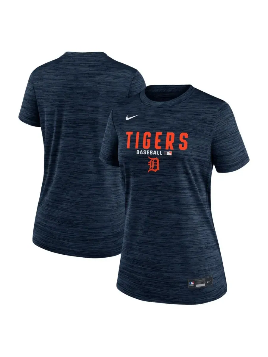 Nike Женская темно-синяя футболка Detroit Tigers из коллекции Authentic Velocity Dri-FIT — изображение 1 из 3, темно-синий