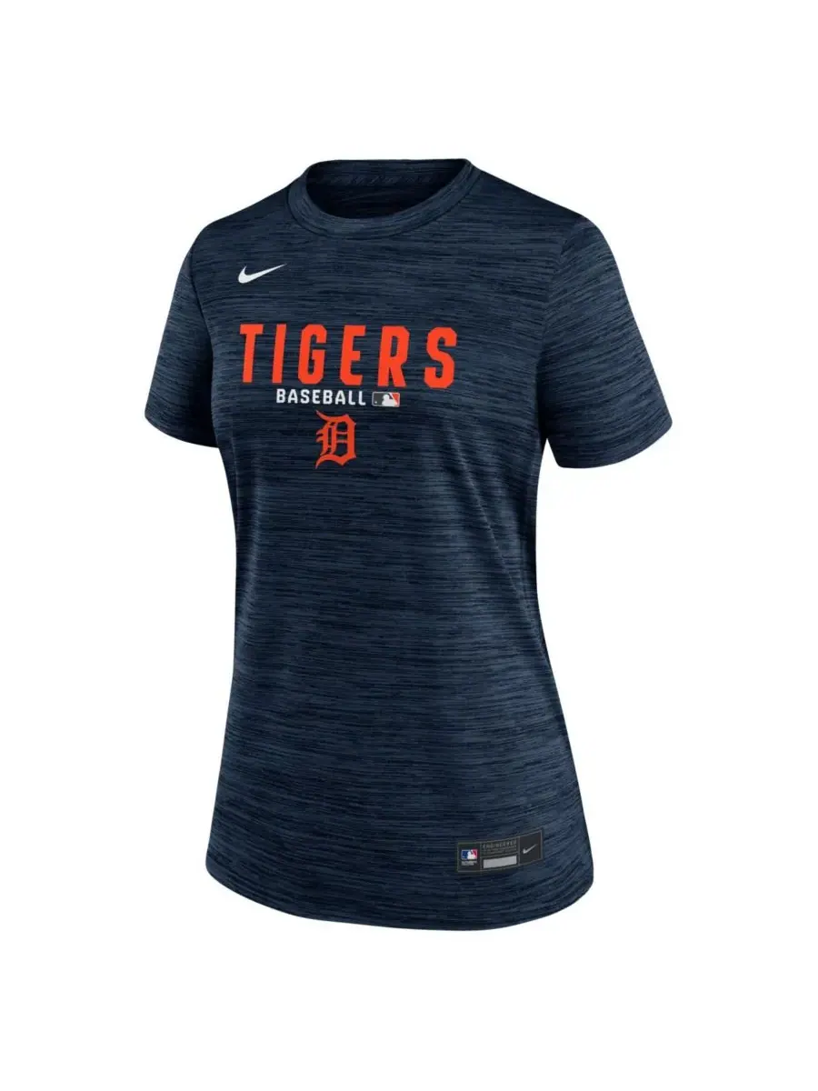 Nike Женская темно-синяя футболка Detroit Tigers из коллекции Authentic Velocity Dri-FIT — изображение 2 из 3, темно-синий