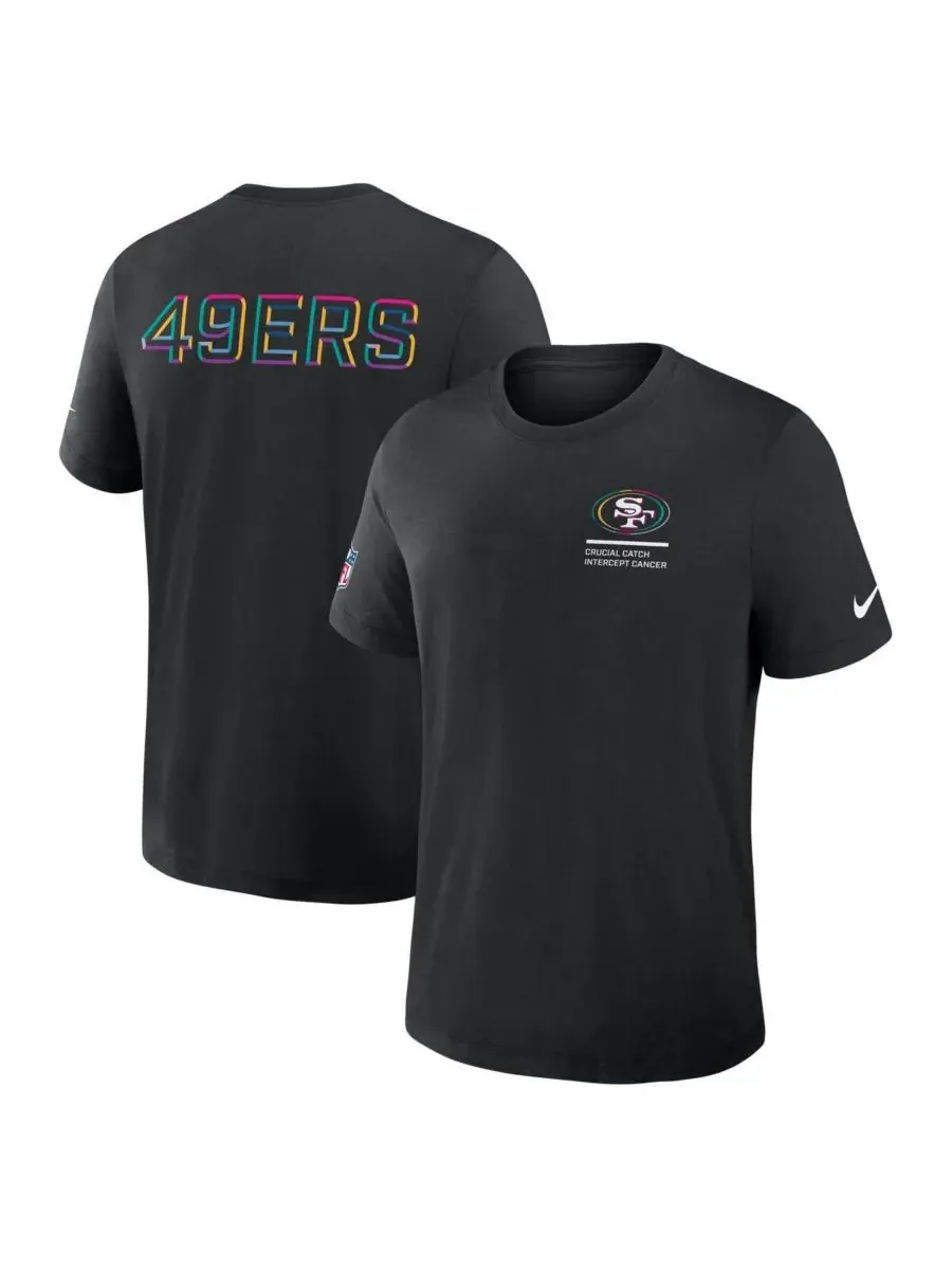 Nike Мужская черная футболка San Francisco 49ers Tall 2025 NFL Crucial Catch Tri-Blend Dri-FIT — изображение 1 из 3, черный