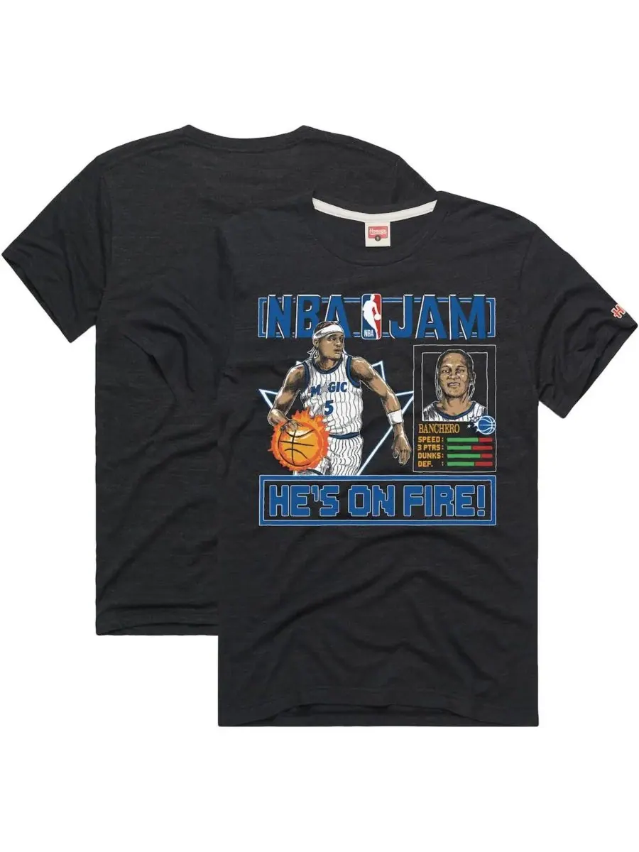 Мужская и женская футболка Paolo Banchero Charcoal Orlando Magic NBA Jam Expansion 2.0 Tri-Blend — изображение 1 из 3