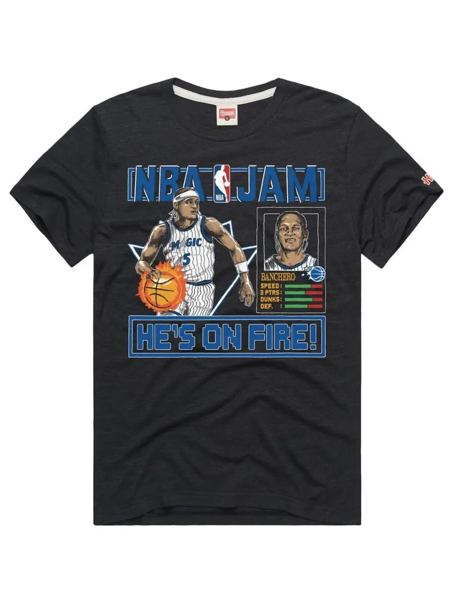 Мужская и женская футболка Paolo Banchero Charcoal Orlando Magic NBA Jam Expansion 2.0 Tri-Blend — изображение 3 из 3