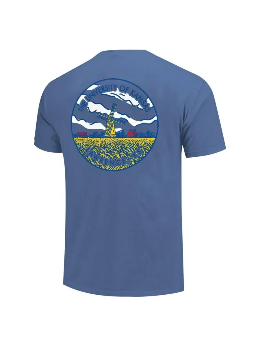 Мужская и женская футболка Royal Kansas Jayhawks Scenic Comfort Colors Image One — изображение 3 из 3, королевский