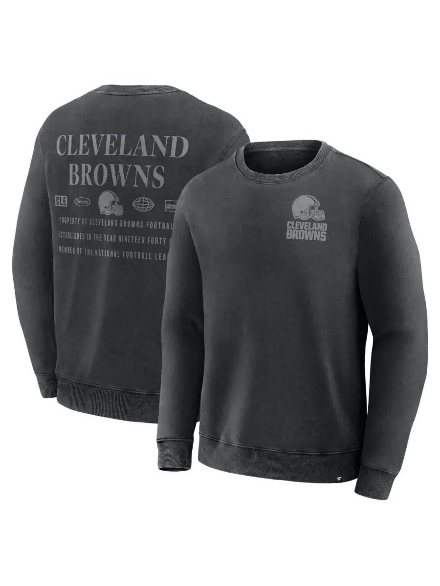 Fanatics Мужская черная толстовка-пуловер Cleveland Browns Deep Route — изображение 1 из 3, черный