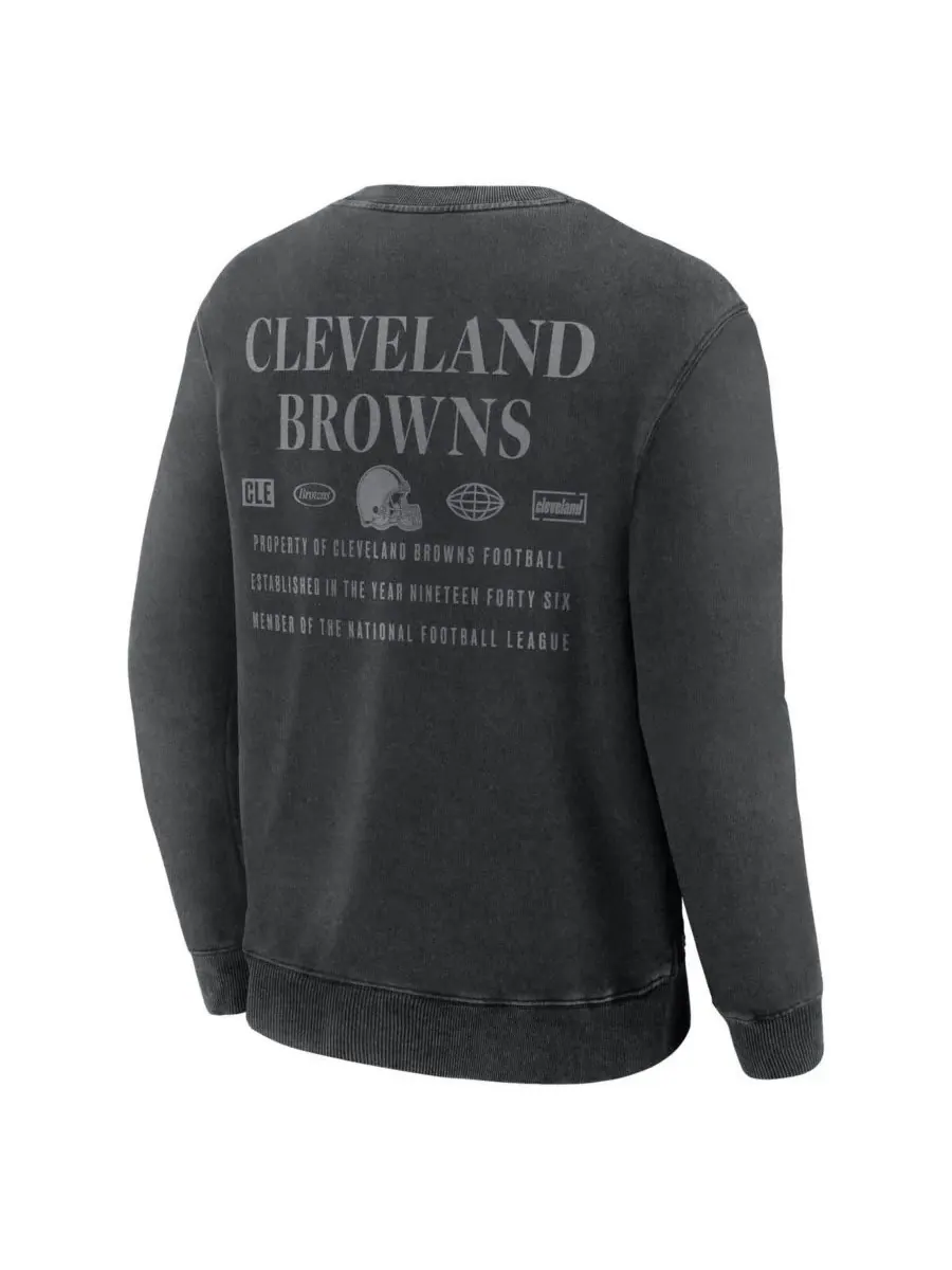 Fanatics Мужская черная толстовка-пуловер Cleveland Browns Deep Route — изображение 3 из 3, черный