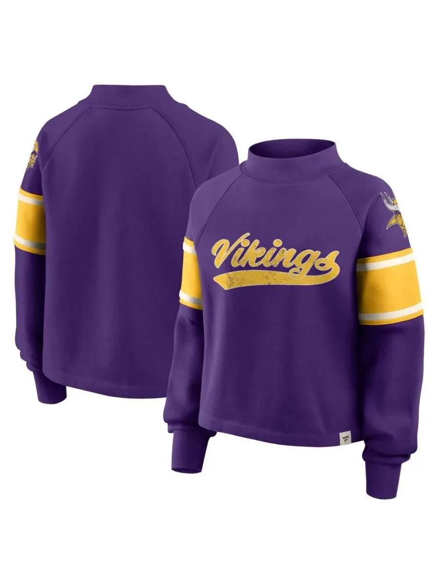 Fanatics Женская фиолетовая толстовка с высоким воротником Minnesota Vikings Oversized Hometown — изображение 1 из 3