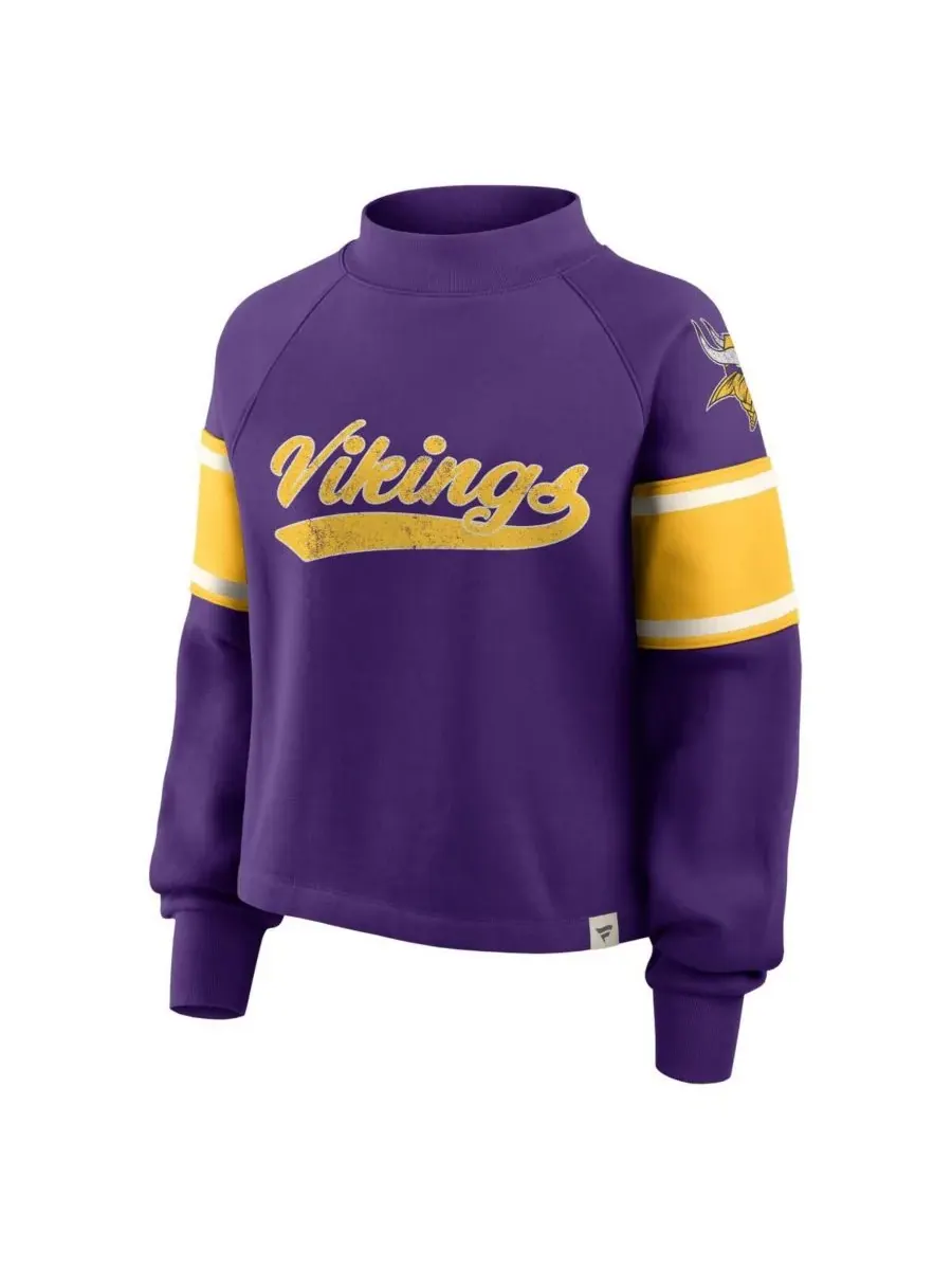 Fanatics Женская фиолетовая толстовка с высоким воротником Minnesota Vikings Oversized Hometown — изображение 2 из 3