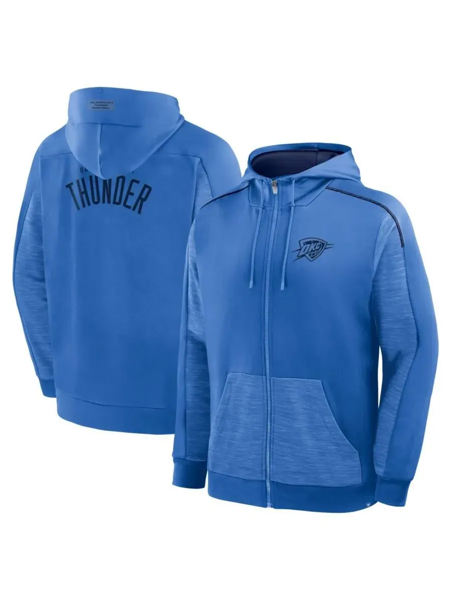 Fanatics Мужская синяя толстовка на молнии Oklahoma City Thunder Back Door Cut Play Defender — изображение 1 из 2, синий