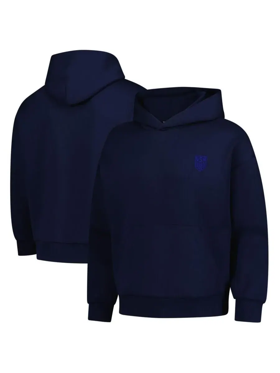 LevelWear Мужская темно-синяя толстовка с капюшоном USMNT Luxe Signature Tri-Blend Pullover Hoodie — изображение 1 из 3