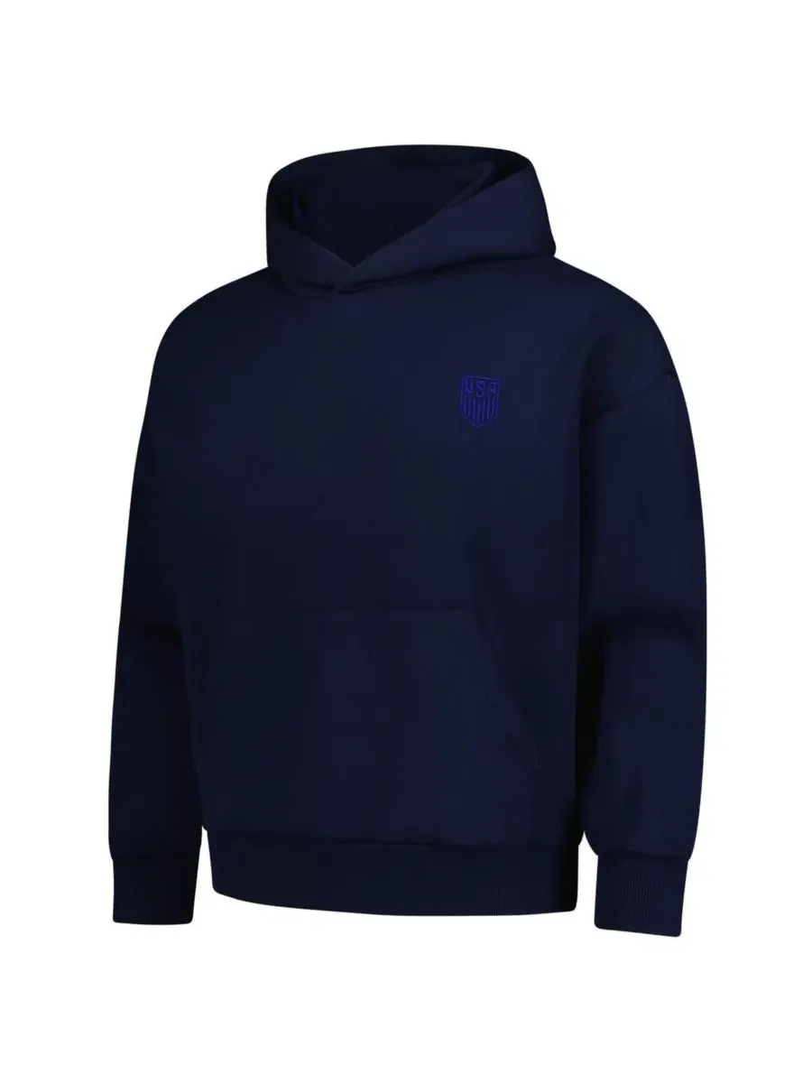 LevelWear Мужская темно-синяя толстовка с капюшоном USMNT Luxe Signature Tri-Blend Pullover Hoodie — изображение 3 из 3