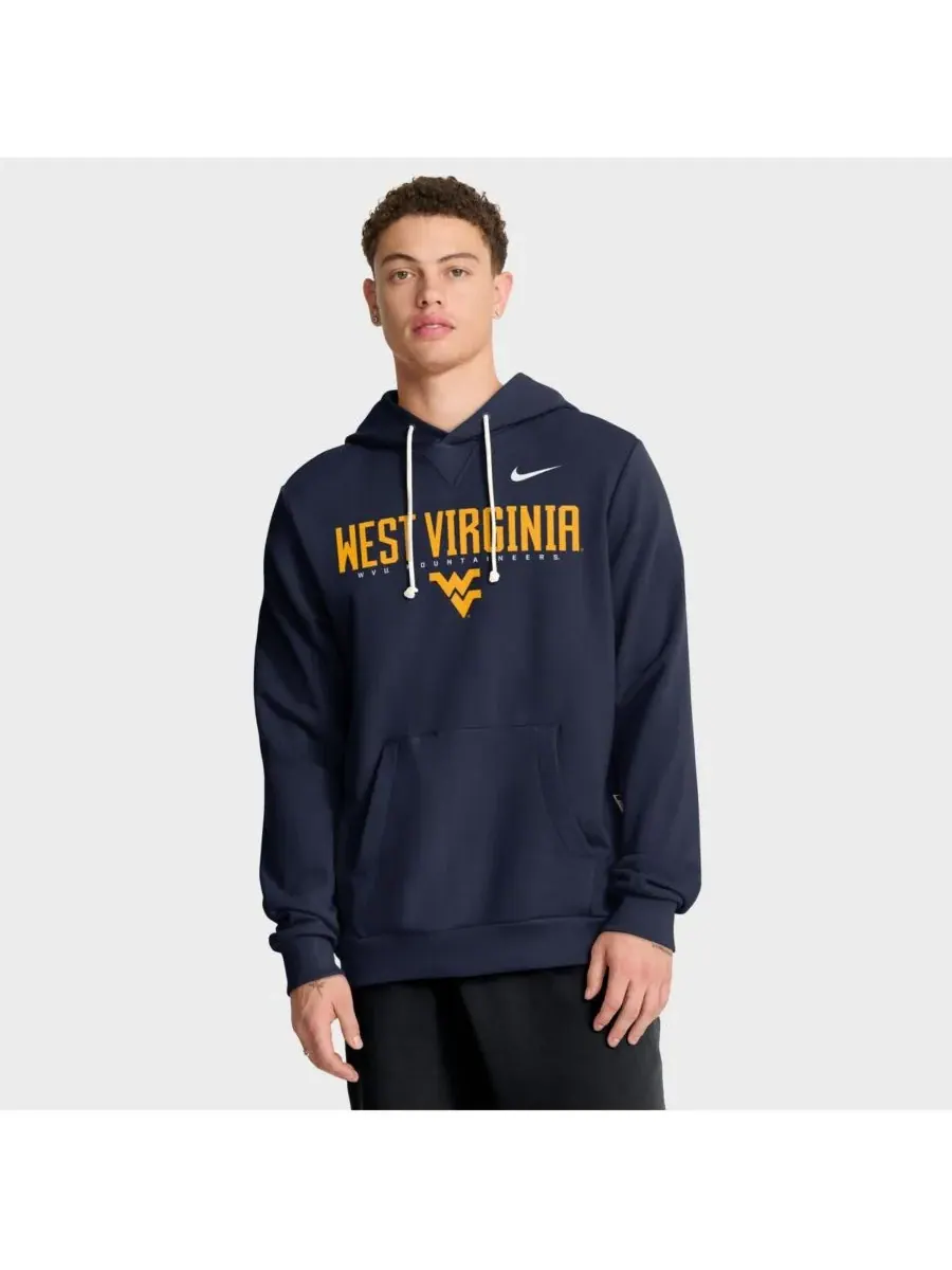 Nike Мужская темно-синяя толстовка West Virginia Mountaineers 2025 Sideline Standard Issue Dri-FIT — изображение 1 из 5