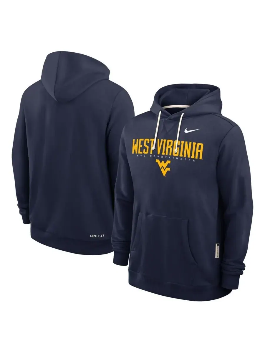 Nike Мужская темно-синяя толстовка West Virginia Mountaineers 2025 Sideline Standard Issue Dri-FIT — изображение 4 из 5