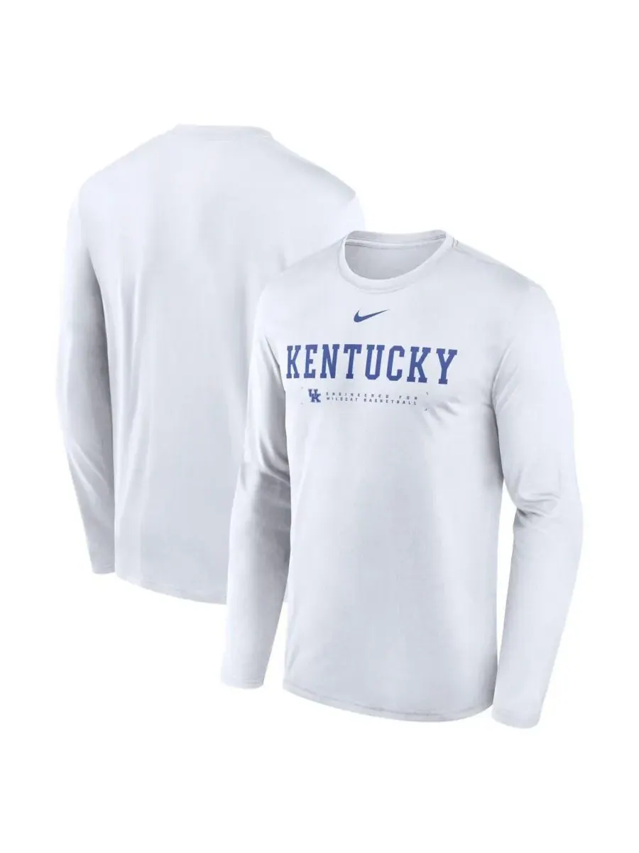 Nike Мужская белая футболка с длинным рукавом Kentucky Wildcats 2025 Courtside Basketball — изображение 1 из 3, белый