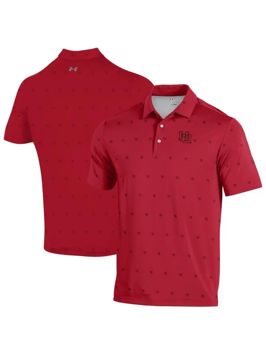 Under Armour Мужская красная футболка-поло Utah Utes Gameday ArmourFuse — изображение 1 из 3, красный